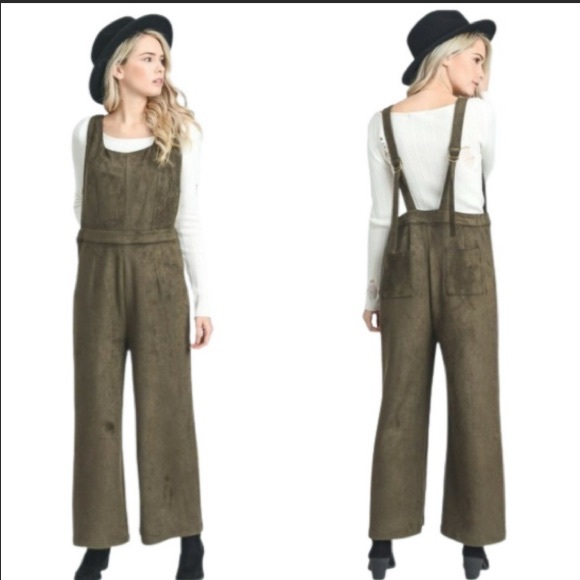 NWT Jodifl Burnt Orange Romper, Zip, Suede (faux) - Picture 3 of 5